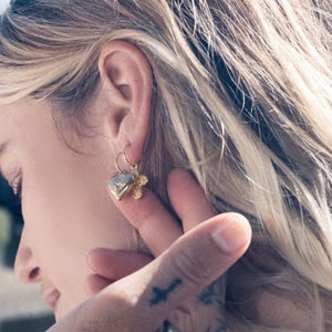 Silk & Steel x Gin Wigmore Superstition Club Cross My Heart - Gold Hoop Earrings