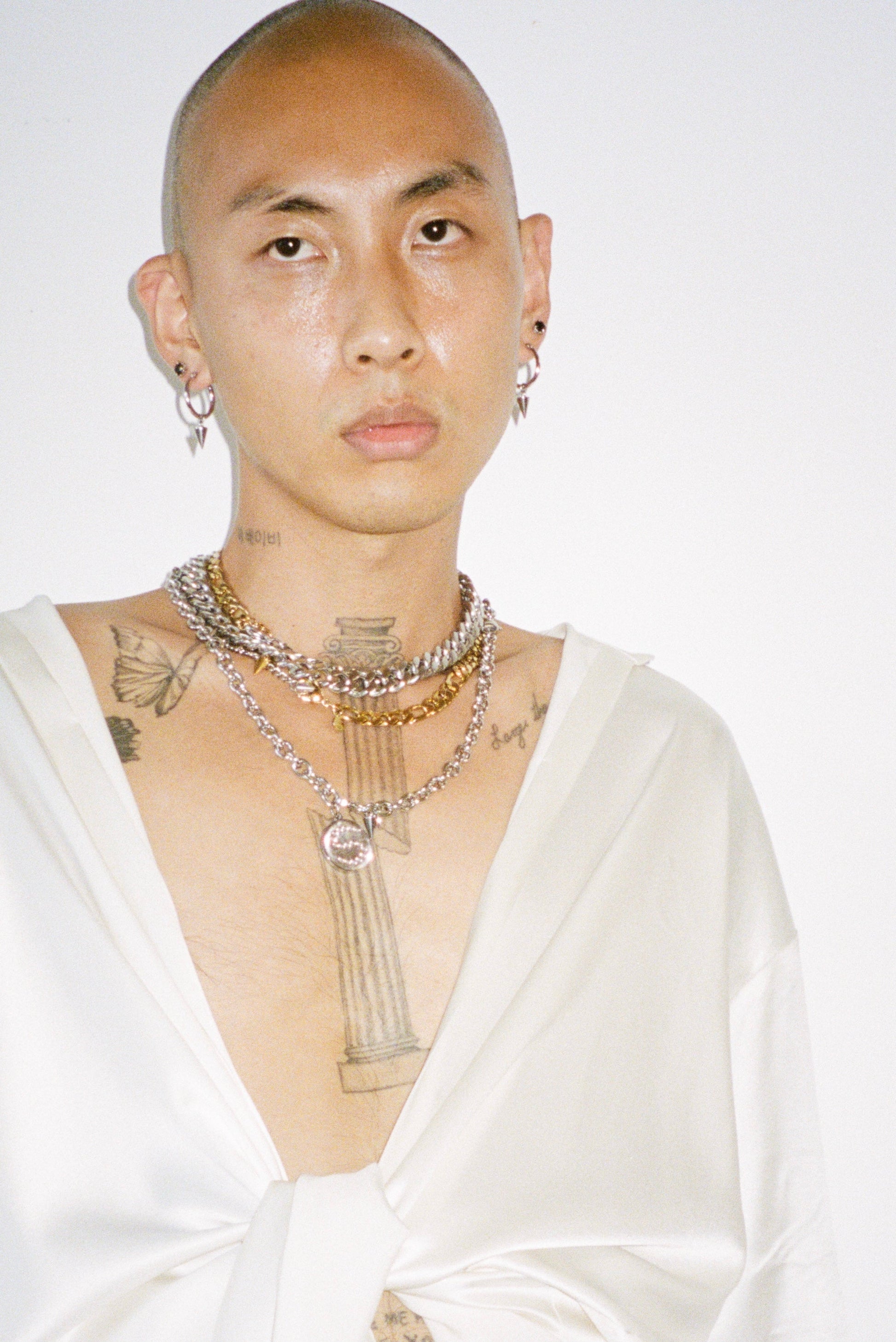 Men's Edit Spike Hoops Earrings Silver
